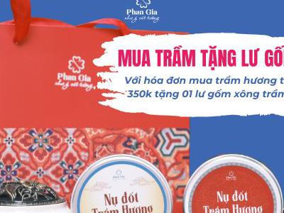 Mua trầm hương - Tặng ngay lư gốm xông trầm