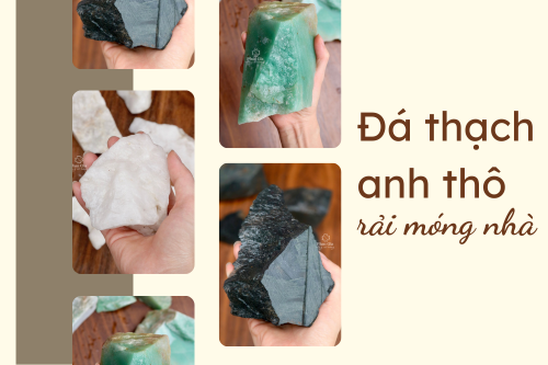 Đá thạch anh thô rải móng nhà