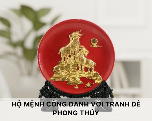 Hộ mệnh công danh với tranh dê phong thủy
