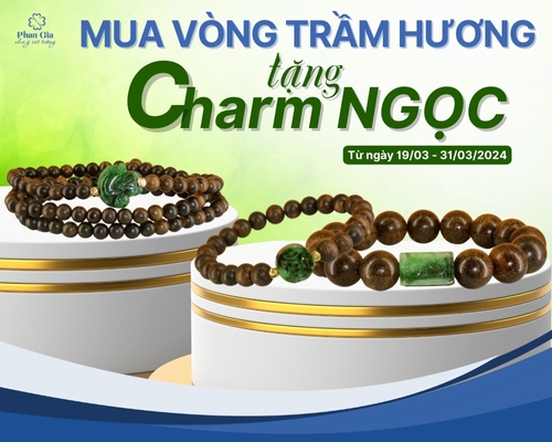 Mua vòng Trầm Hương tặng ngay charm Ngọc