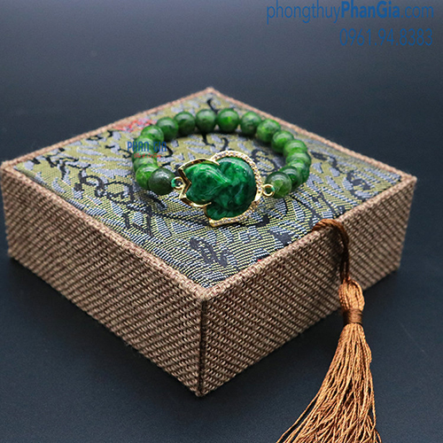  Vòng Tay Diopside Mix Hồ Ly (chưa bao gồm bọc vàng 18k)