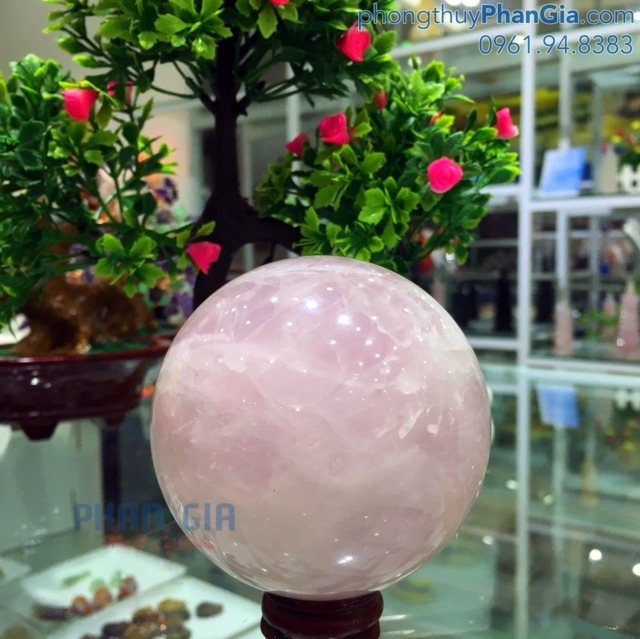  Quả Cầu Đá Thạch Anh Hồng - 0.7 Kg