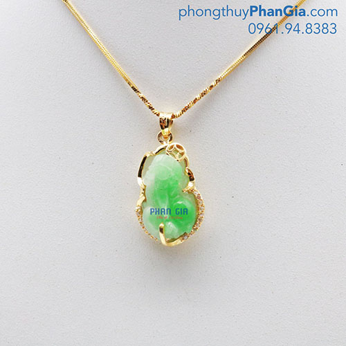 Mặt Tỳ Hưu Ngọc Bọc Vàng 18k