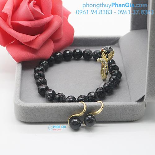  BỘ TRANG SỨC ĐÁ THẠCH ANH TÓC ĐEN