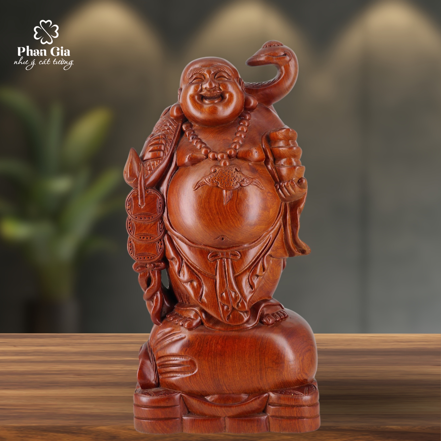  Tượng Phật Di Lặc Gỗ Hương Đá