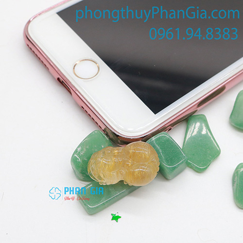 Mặt Tỳ Hưu Thạch Anh Tóc Vàng