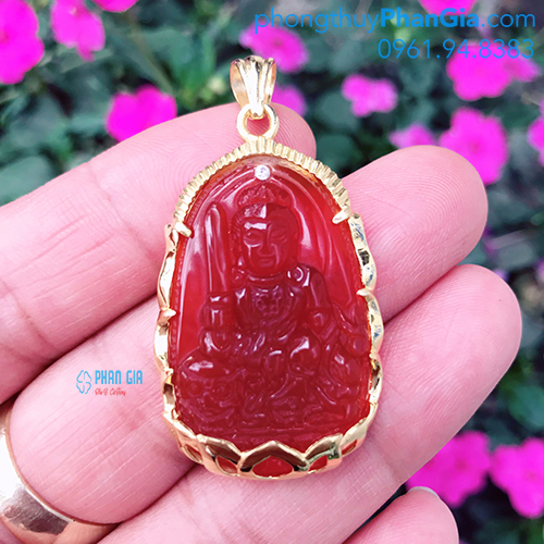  Phật Bản Mệnh Văn Thù Bồ Tát Mã Não Đỏ Dành Cho Tuổi Mão ( không bao gồm bọc vàng 18k)