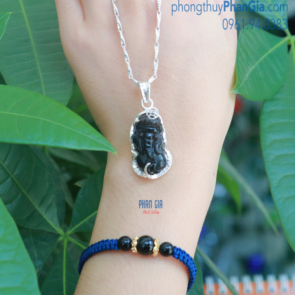  Mặt Tỳ Hưu Thạch Anh Đen Bọc Bạc