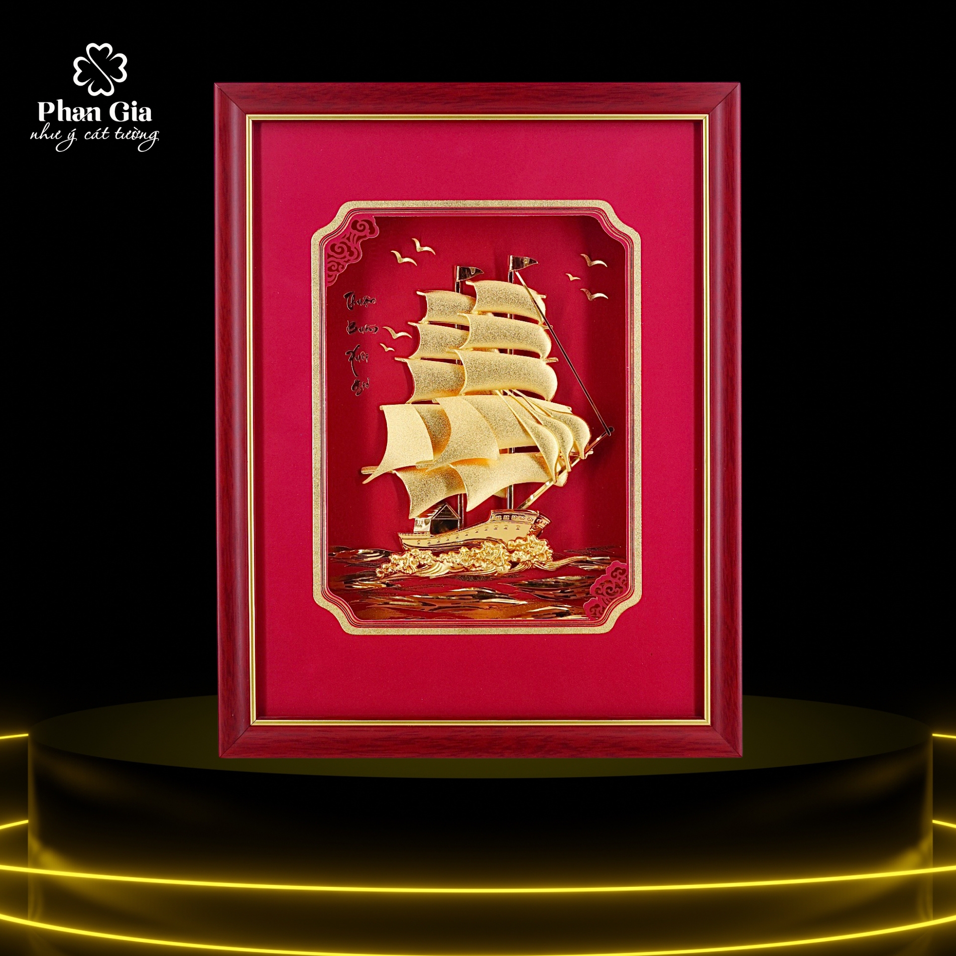  Tranh Thuận Buồm Xuôi Gió dát vàng 24K