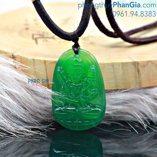  Mặt Phật Hư Không Tạng Bồ Tát Mã Não Xanh