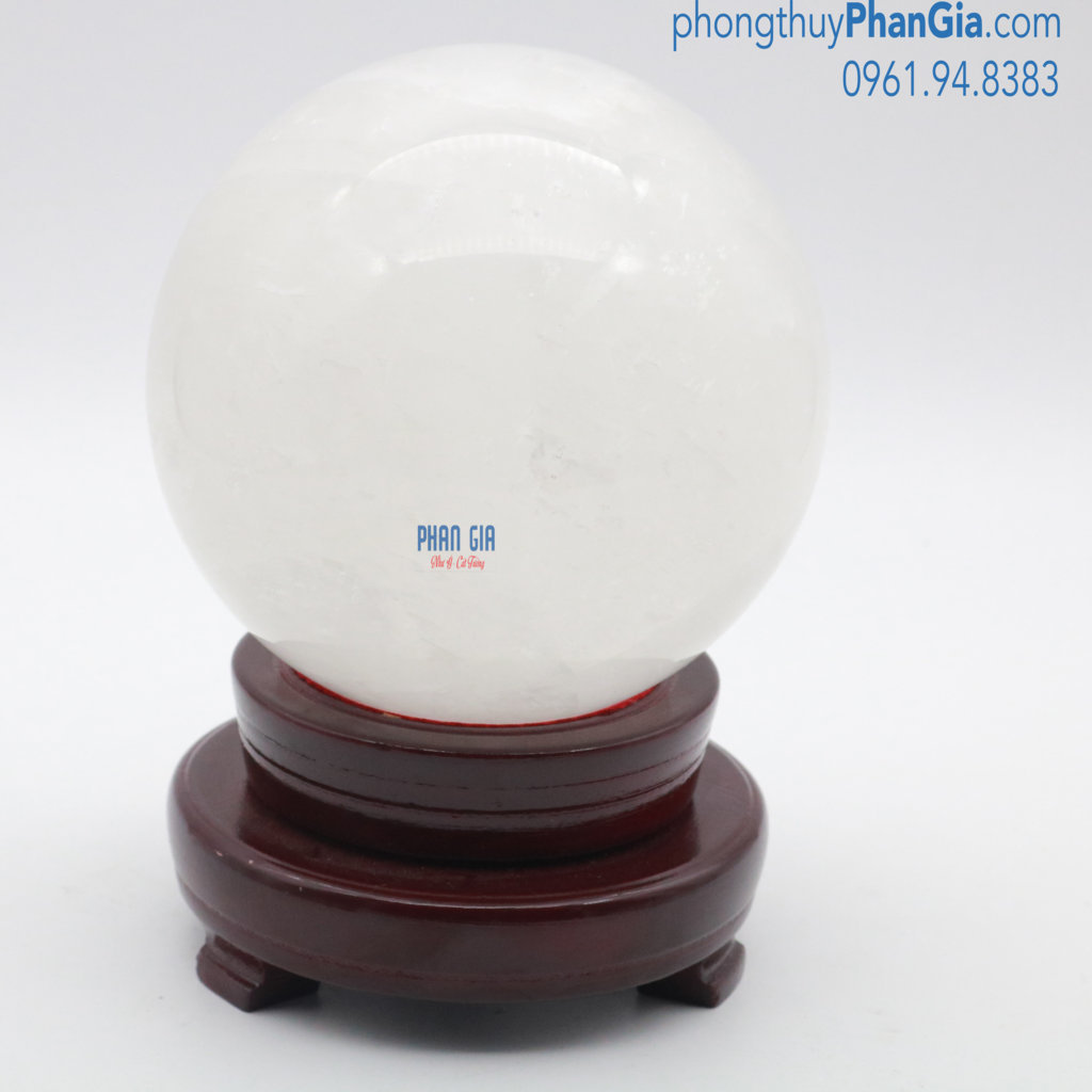  Quả Cầu Đá Thạch Anh Trắng đục đường kính 11,7cm