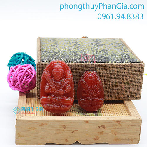  Phật Bản Mệnh Hư Không Tạng Bồ Tát Mã Não Đỏ Dành Cho Tuổi Sửu,Dần