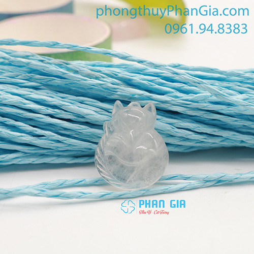  Mặt dây  Hồ Ly Thạch Anh Trắng