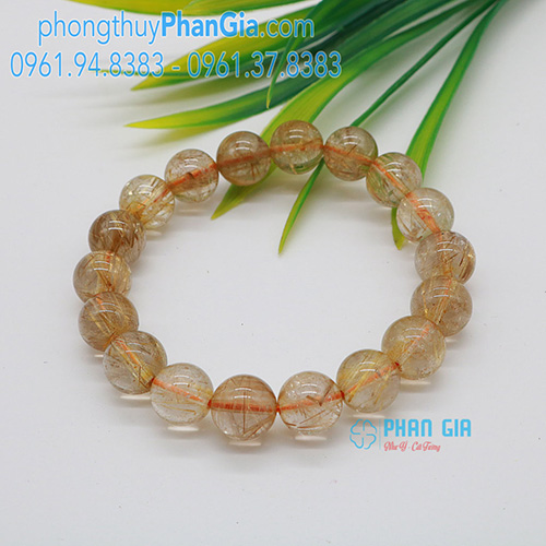  Vòng Thạch Anh Tóc Vàng Vip 12 Ly