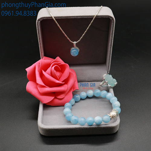  Bộ Trang Sức Đá Aquamarine