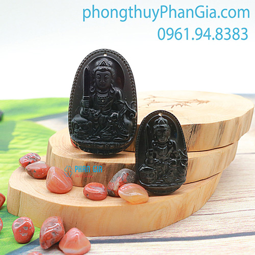  PBM Văn Thù Bồ Tát đá Obsidian