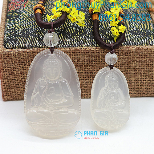  Mặt Phật A Di Đà Mã Não Trắng