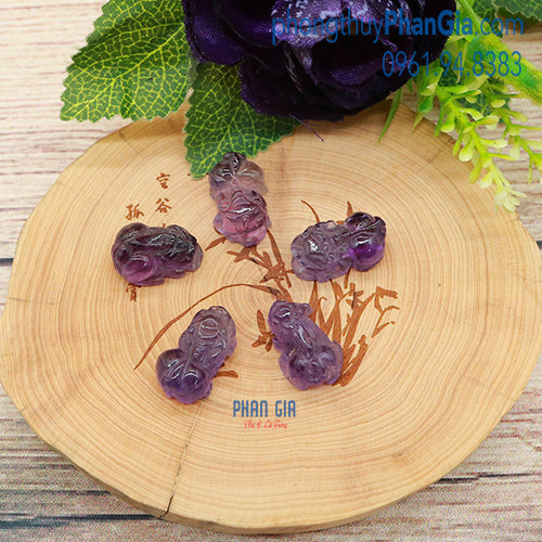  Mặt Tỳ Hưu Thạch Anh Tím