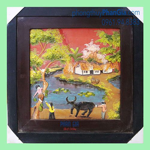  Tranh Gốm Đồng Quê Vuông