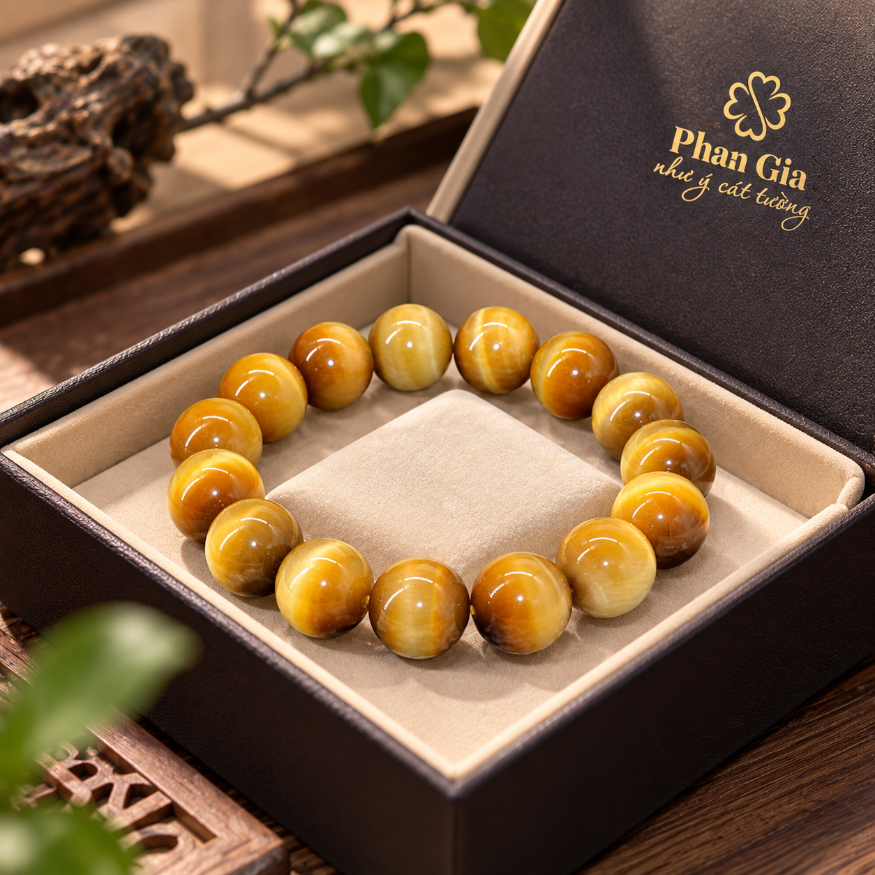  Vòng Tay Mắt Hổ Tâm Vàng VIP 10 Ly Tại Nghệ An