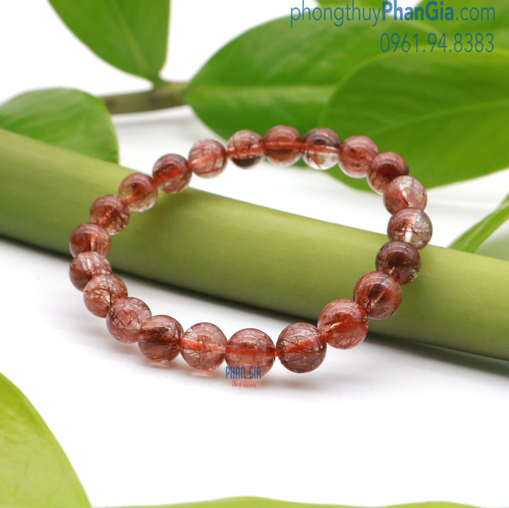  Vòng Tay Thạch Anh Tóc Đỏ Vip