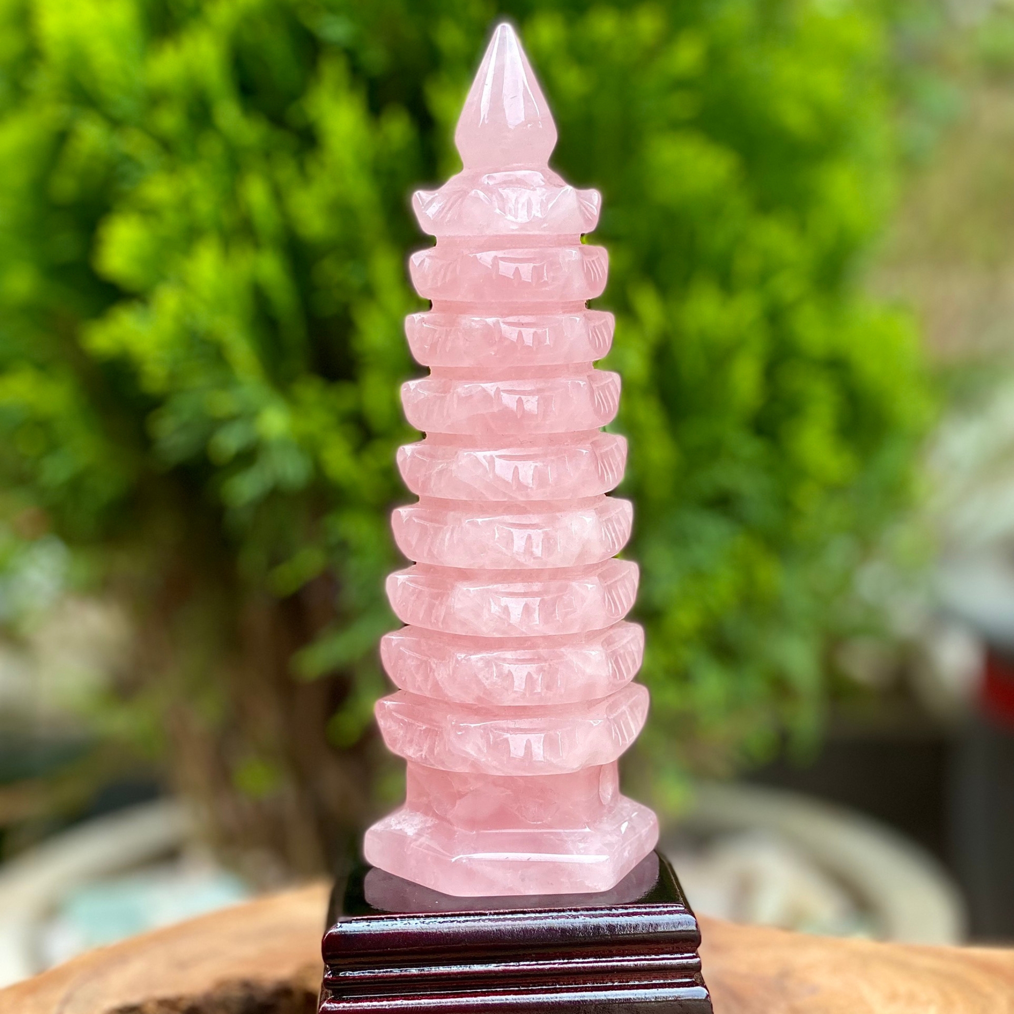  Tháp Văn Xương thạch anh hồng 12 cm