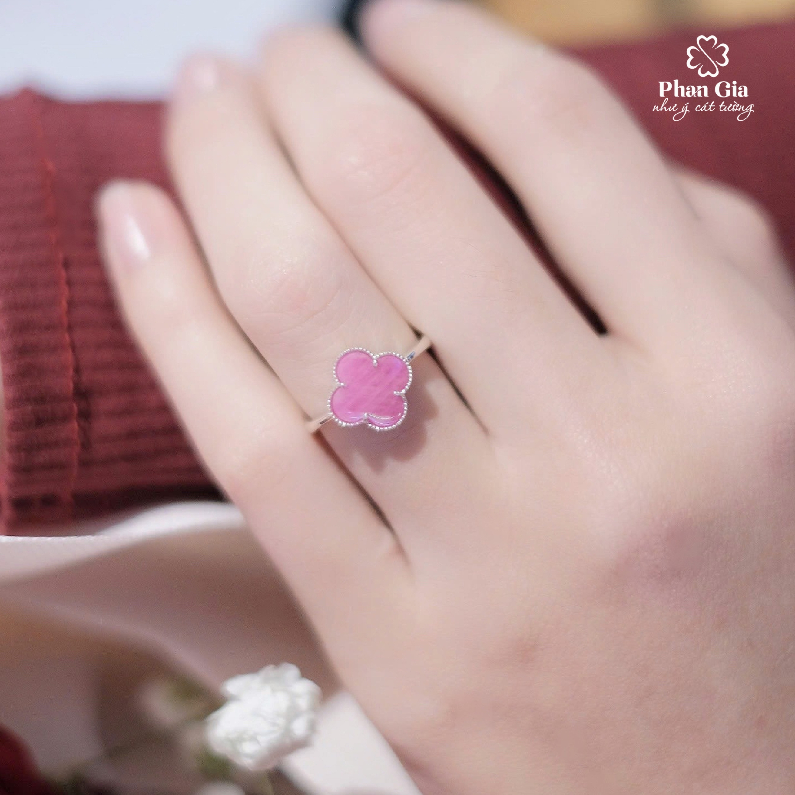  Nhẫn cỏ 4 lá Ruby tại Nghệ An