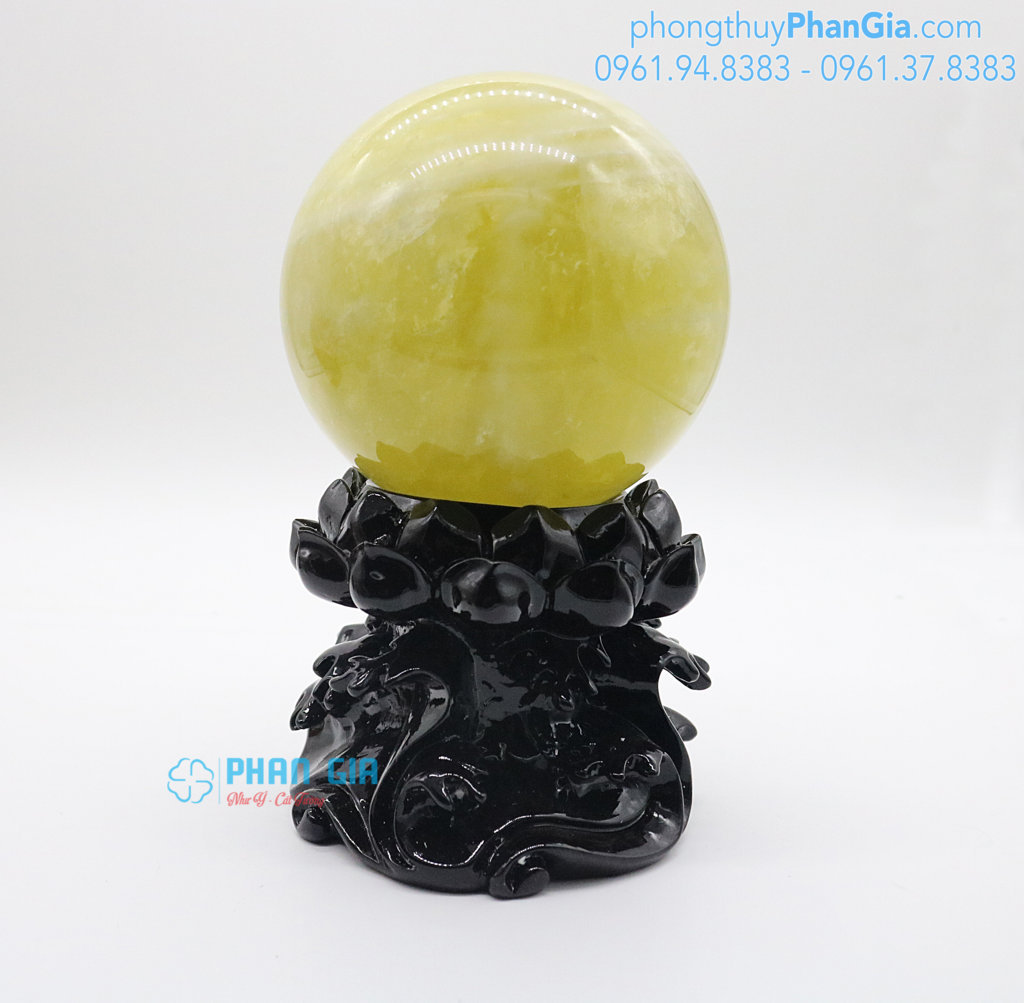  Quả Cầu Đá Thạch Anh Vàng bán kính 12cm