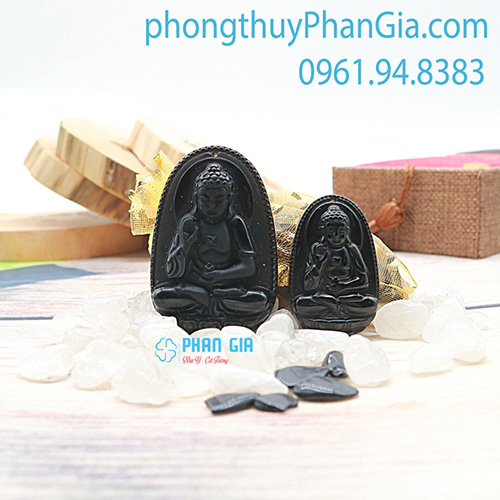  Phật Bản Mệnh A Di Đà Bồ Tát Đá Obsidian Dành Cho Tuổi Tuất , Hợi
