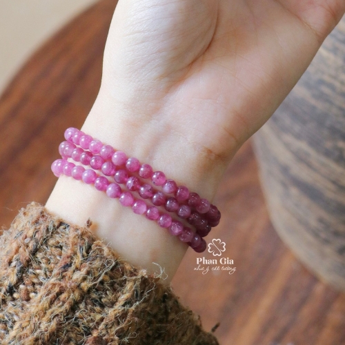  Vòng tay tourmaline hồng