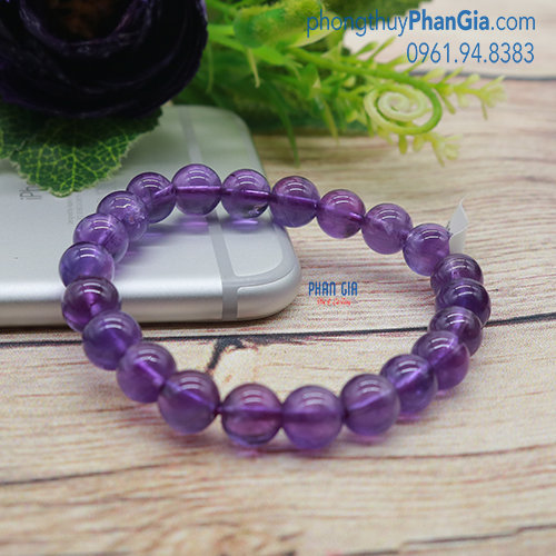  Vòng Tay Thạch Anh Tím 10 Ly