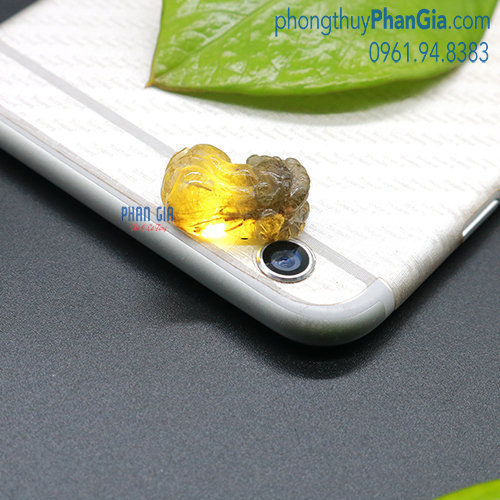  Mặt Tỳ Hưu Thạch Anh Tóc Vàng
