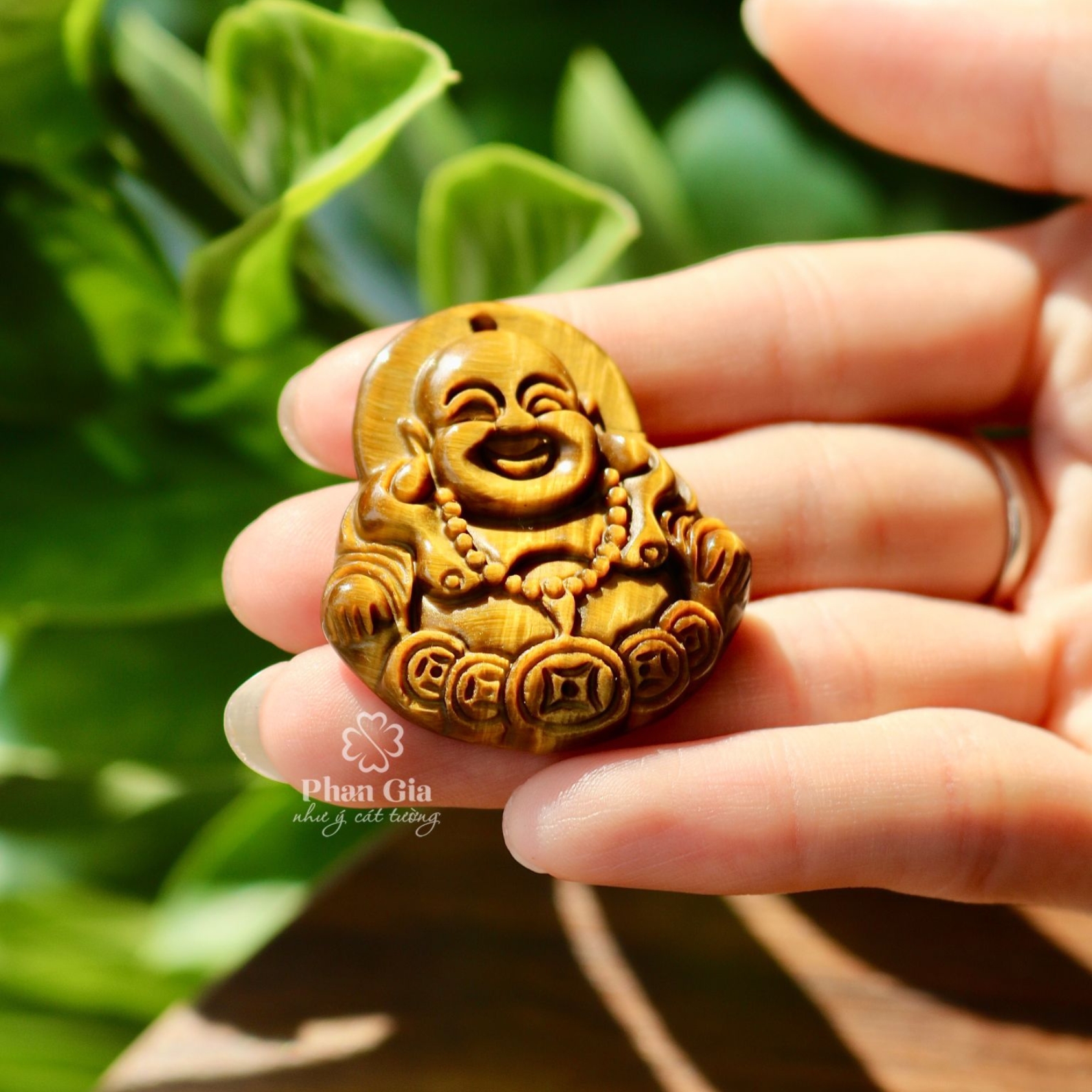  Mặt Phật Di Lặc mắt hổ nâu