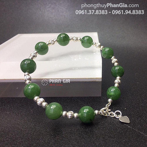  Vòng Tay Ngọc Bích Mix Charm Bạc Tại Nghệ An