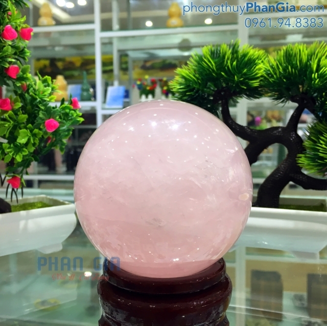  Quả Cầu Đá Thạch Anh Hồng - 1.3 Kg
