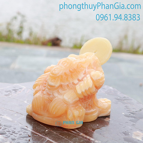  Thiềm Thừ Đá Canxit Vàng