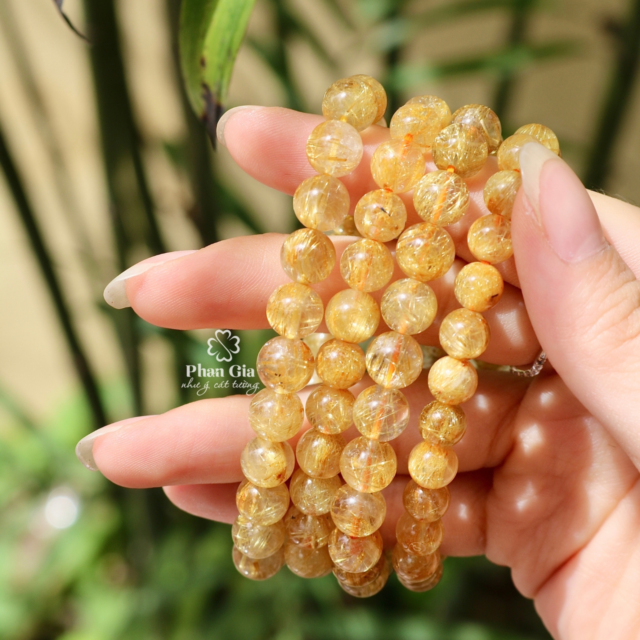  Vòng tay đá thạch anh tóc vàng