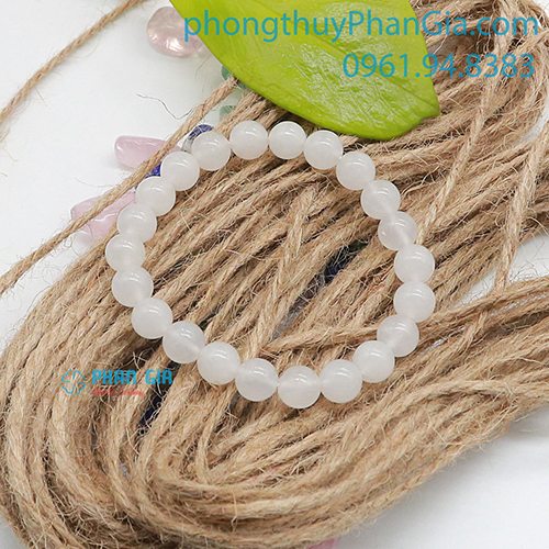  Vòng Tay Thạch Anh Trắng 8 Ly
