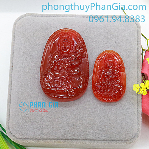  Mặt Phật Phổ Hiền Bồ Tát Mã Não Đỏ