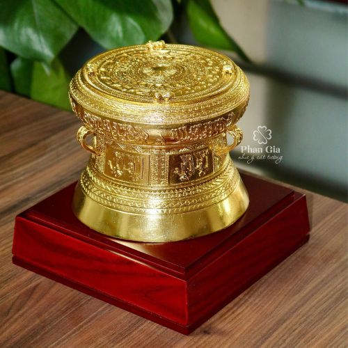  Biểu Trưng Trống Đồng Mạ Vàng 24K