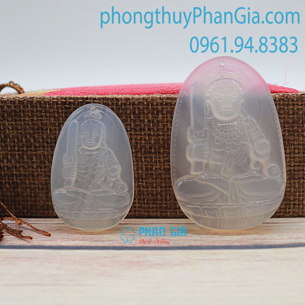  PMB Bất Động Minh Vương đá Mã Não Trắng_To