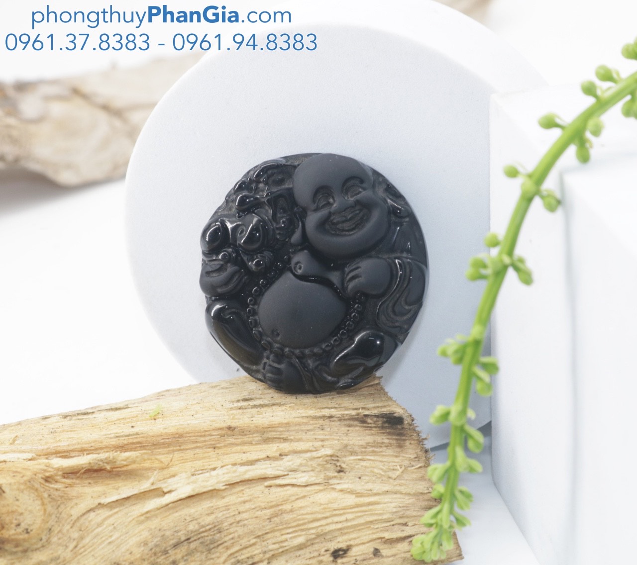  Mặt Dây Chuyền Phật Di Lặc Onyx Đen