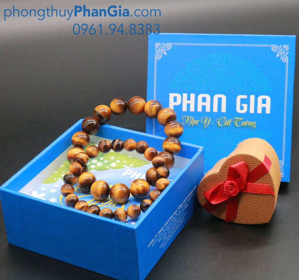  Vòng tay đá Mắt Hổ Nâu 12 Ly