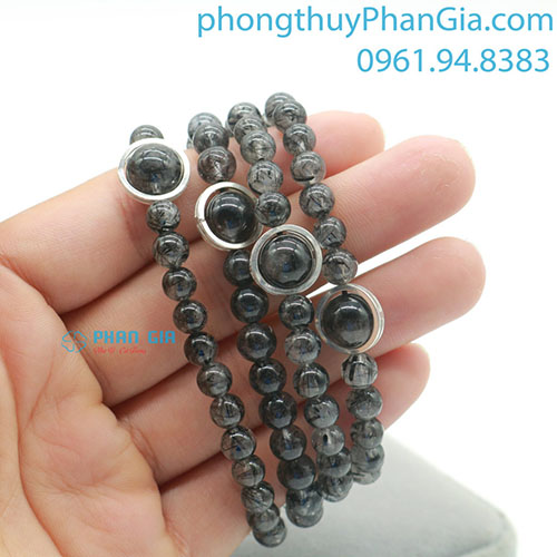  Vòng Tay Thạch Anh Tóc Đen trong 6 ly