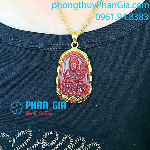  Phật Bản Mệnh Phổ Hiền Bồ Tát Mã Não Đỏ Dành Cho Người Tuổi Thìn,Tỵ