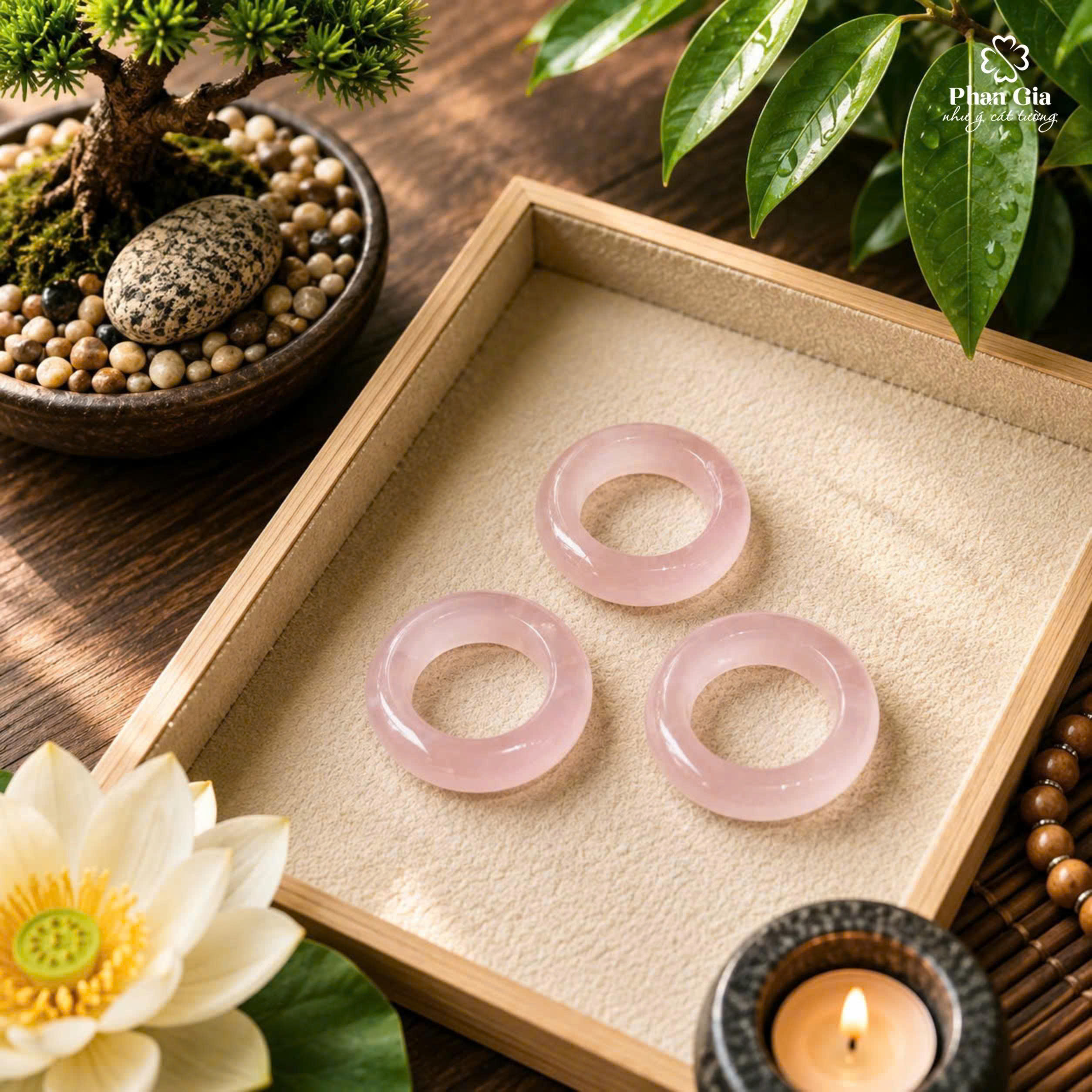  Nhẫn khối thạch anh hồng tại Nghệ An
