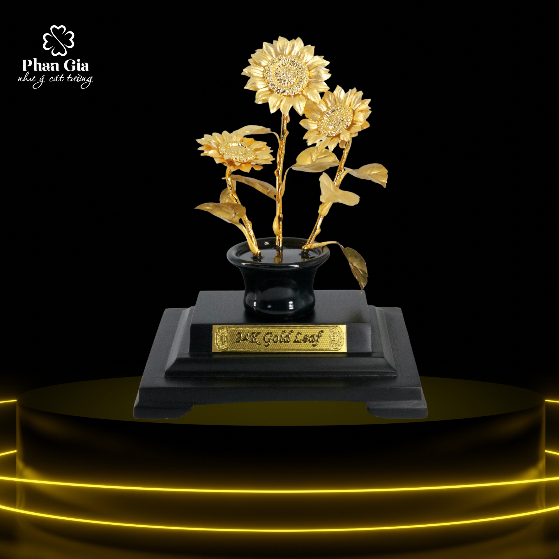  Cây Hoa Hướng Dương dát vàng 24K