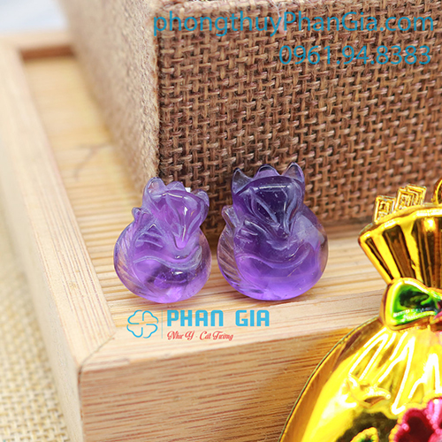  Mặt Đá Hồ Ly Thạch Anh Tím