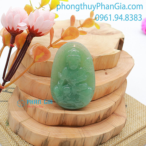  Mặt Phật Phổ Hiền Bồ Tát Thạch Anh Xanh
