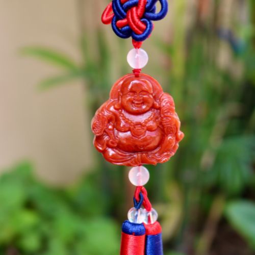  Khánh Treo Xe Phật Di Lặc Ngọc Cẩm Huyết